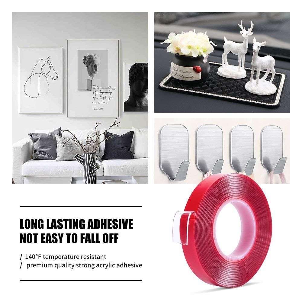 Heavy Duty Transparent Acrylic Double Sided Adhesive Tape - 5m