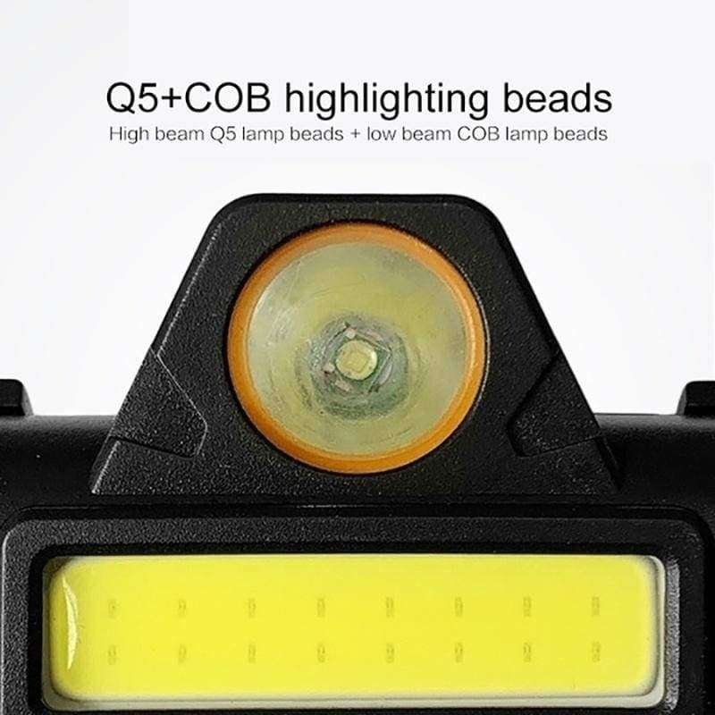 LED Headlamp Magnetic USB Rechargeable COB Headlight