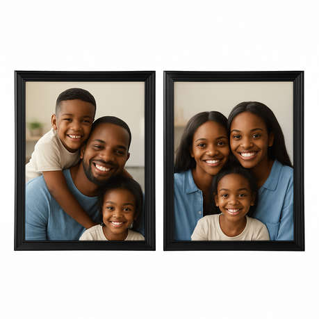 Timeless Memory - 2x Black Rectangular Picture Frame