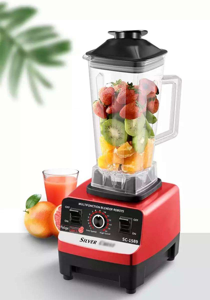 Red Blender 4500W Silver Crest.