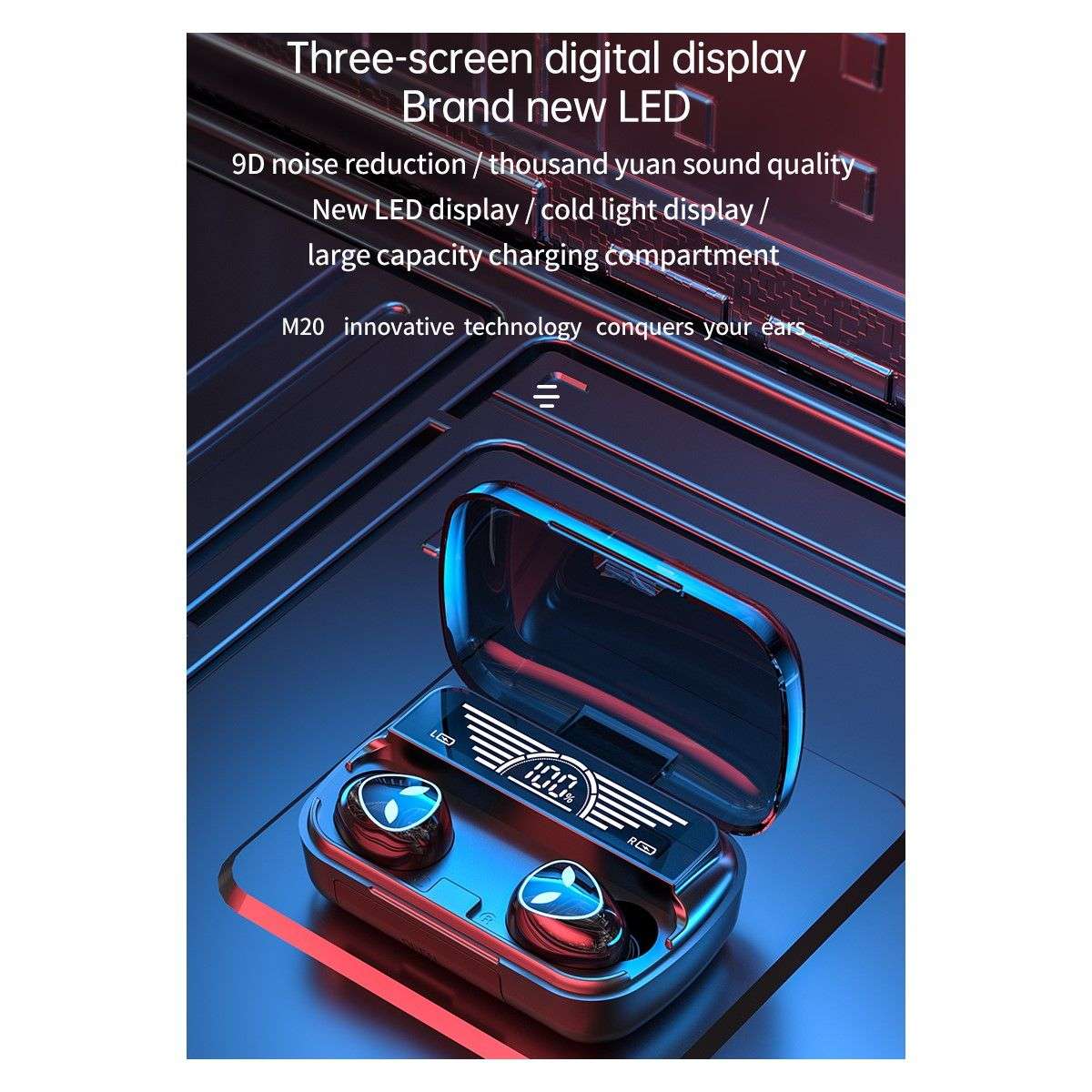 M20 Wireless  In-Ear Buds With Power Bank - iOS & Android Compatible