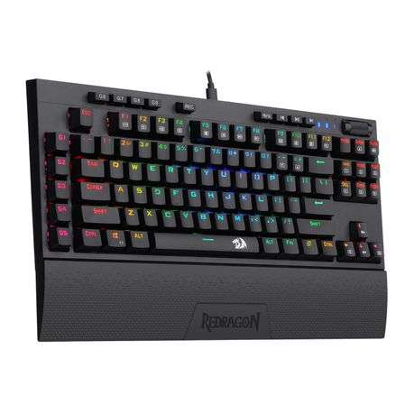 Redragon - K588 RGB Pro Broadsword TKL Mechanical Wired Gaming Keyboard - Black - Redragon - K588...