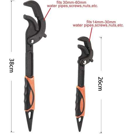 2-Piece Universal Self-Locking Adjustable Wrench Set