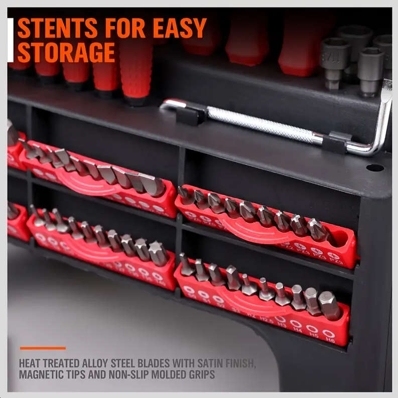 100 Pc Magnet Screwdriver & CR-V Bit Set