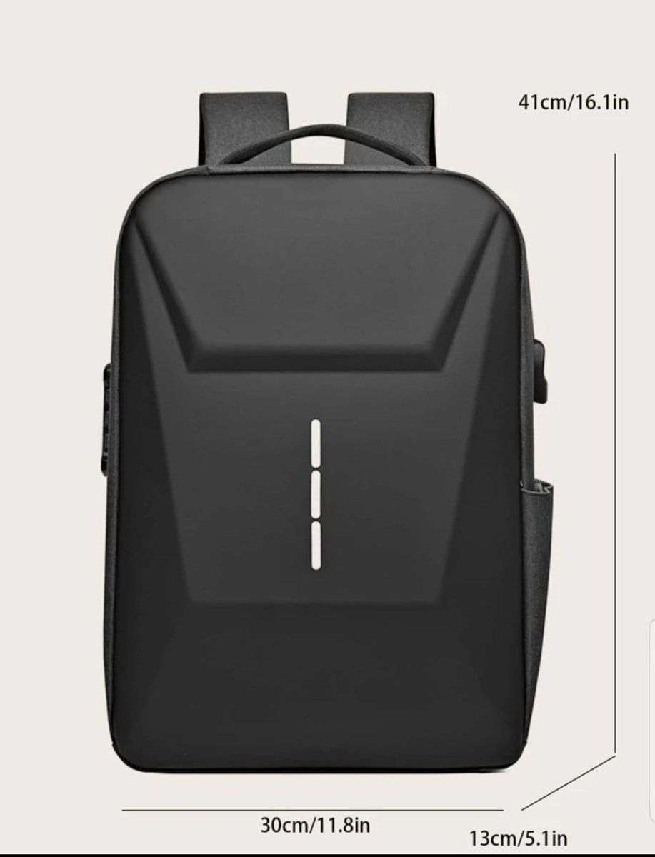 Exclsv Hard Shell Anti-Theft Backpack -Grey