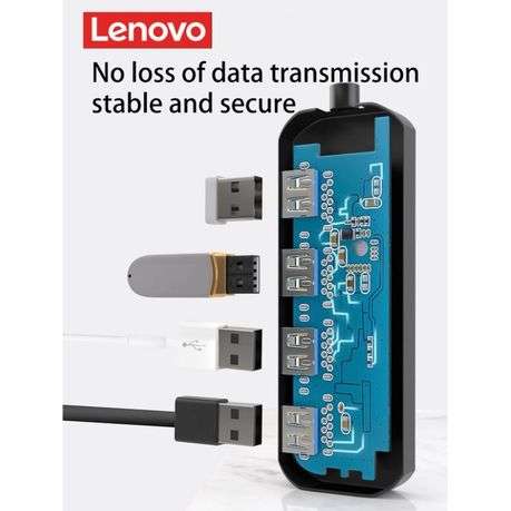 Lenovo - A601 - USB Hub 4-Port USB 3.0 Splitter Charging Supported - Black