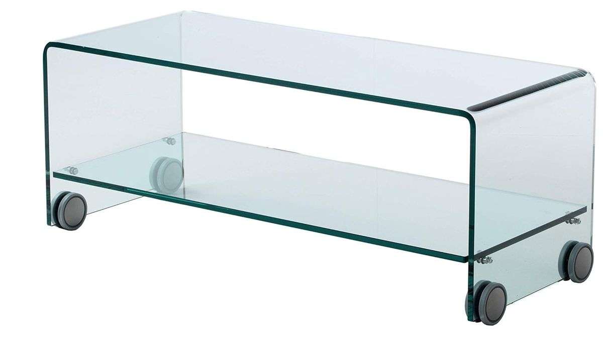Modern Glass Coffee Table With Wheels