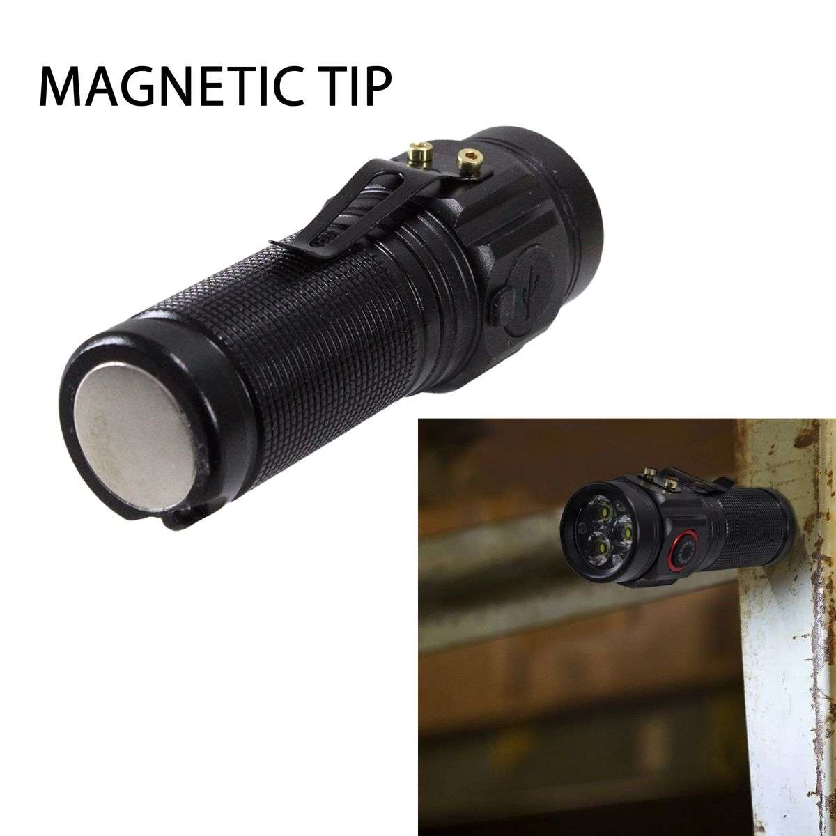 3 LED Portable Pocket Flashlight with Magnetic Rear Clip