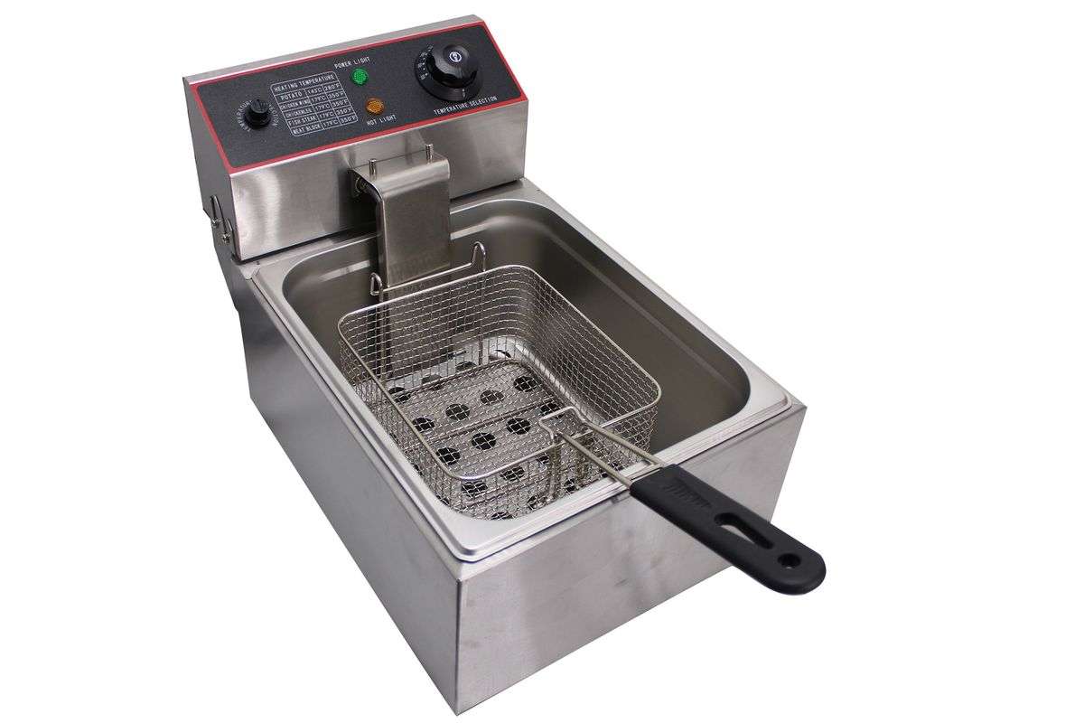 6 Liter 2500W Single Tank Stainless Steel Deep Fryer (PLEASE READ DESCRIPTION)