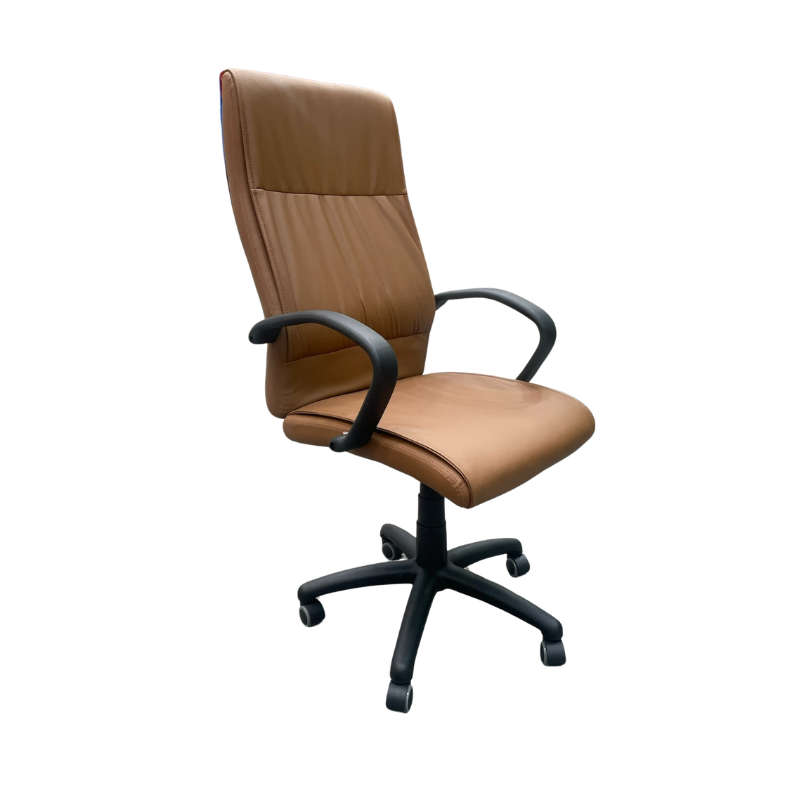 Office Chairs -PU Leather Medium Back Swivel - Brown