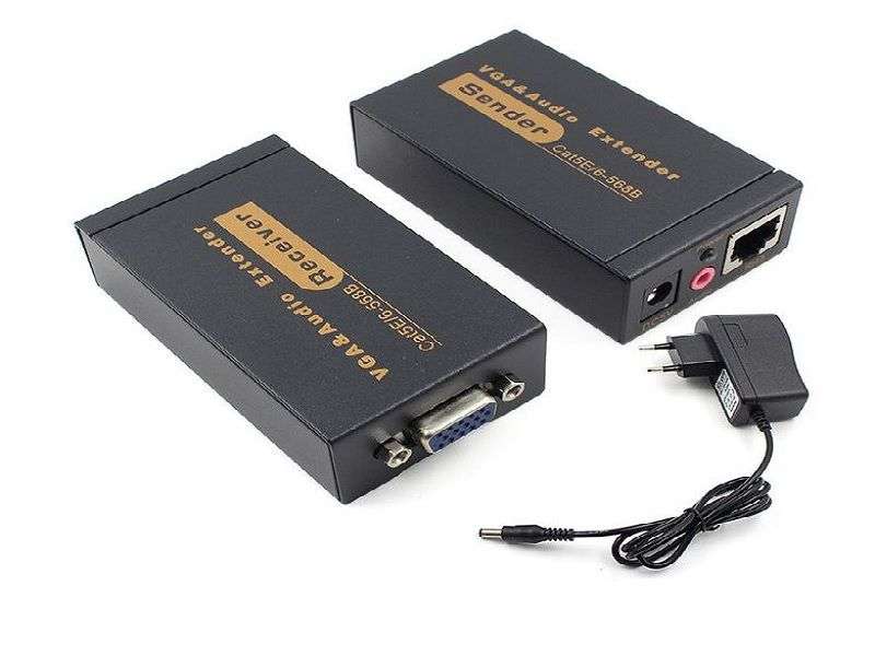 VGA & AUDIO EXTENDER OVER CAT5e/568b (100M)