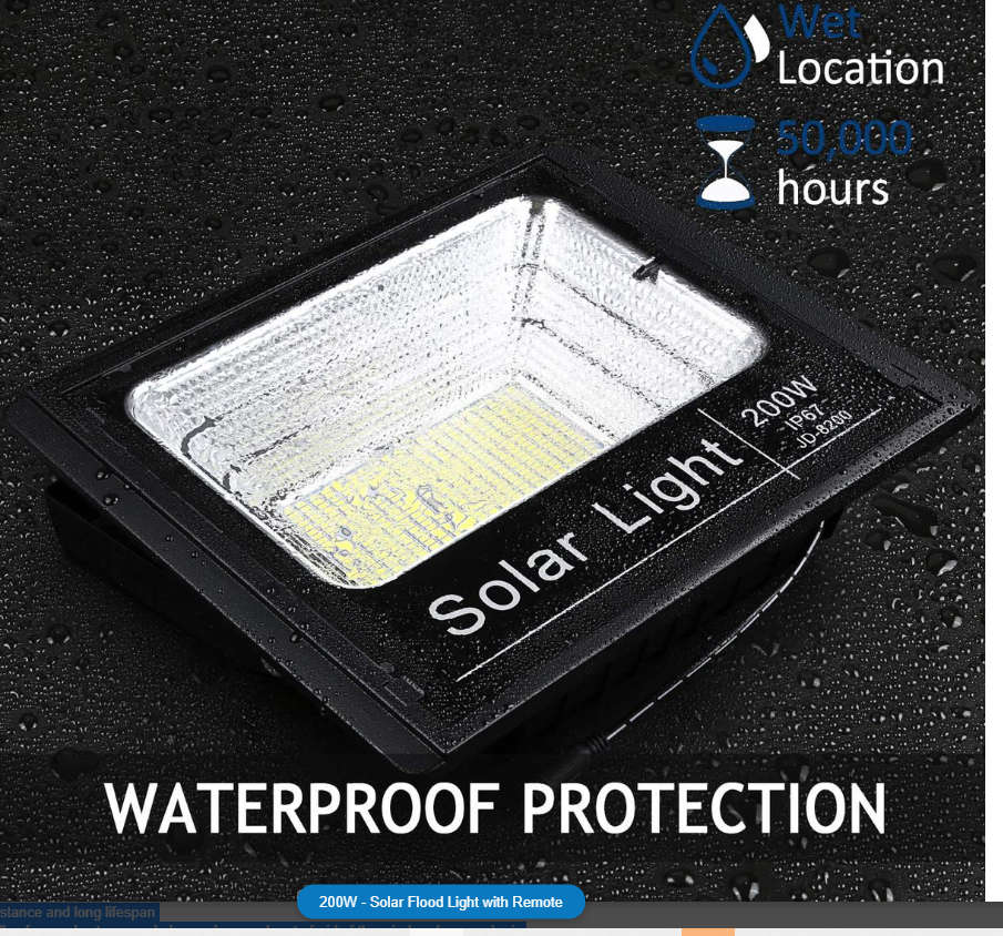 Ultra High Lumens Solar Flood Light-400w