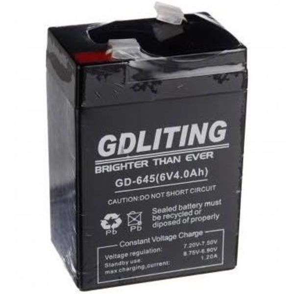 6V 4.0A Lead Acid Battery - 6 Volts 4 Amps Rechargeable Battery GD-645 GDLITING