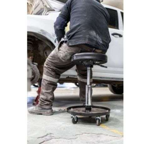 Tork Craft - Adjustable Mechanic Chair with Round Seat & Tool Tray - Black - Tork Craft - Adjusta...