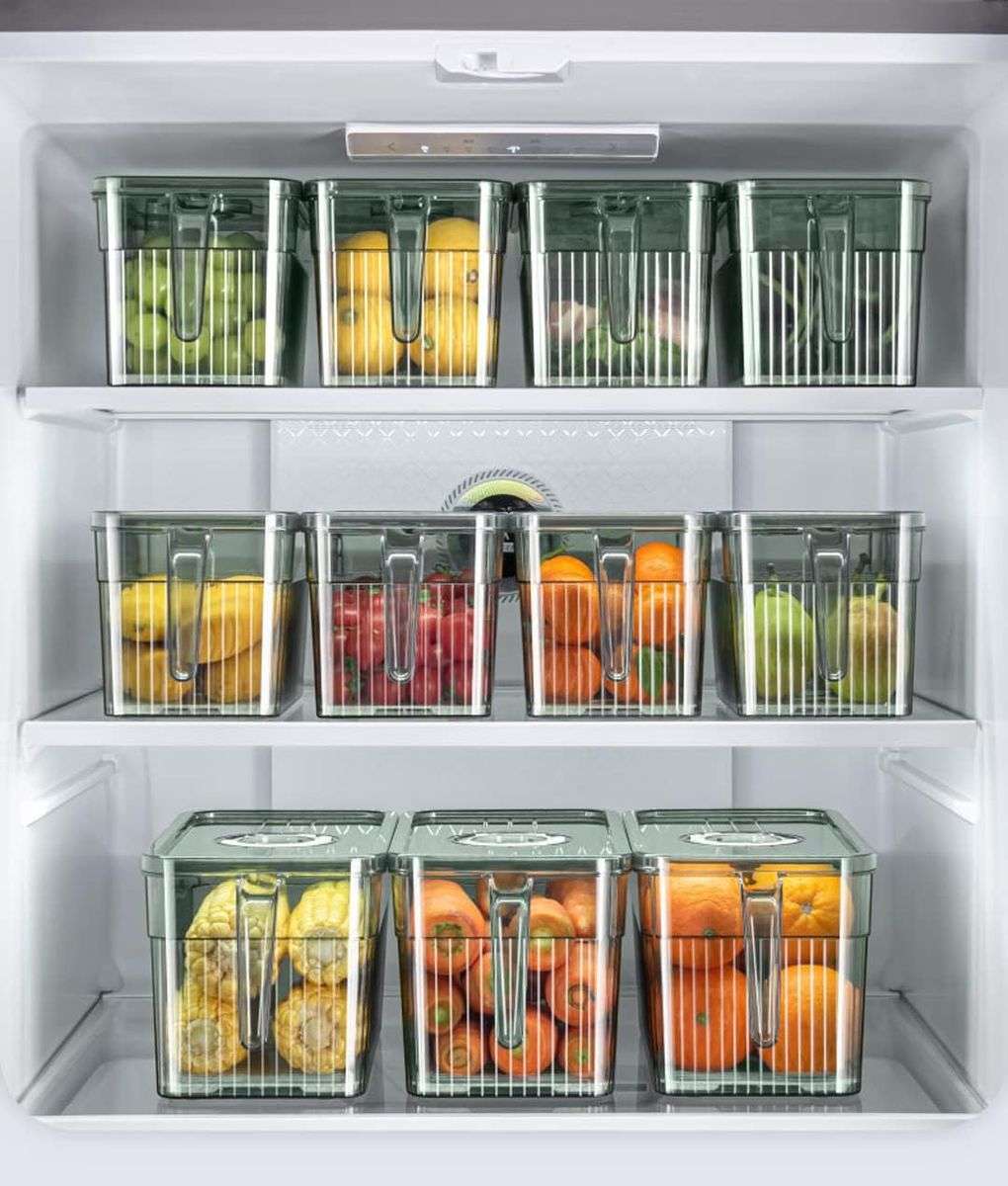 Stackacle Food Storage Container Refrigerator Pantry Organizer Bins - 3 Pieces