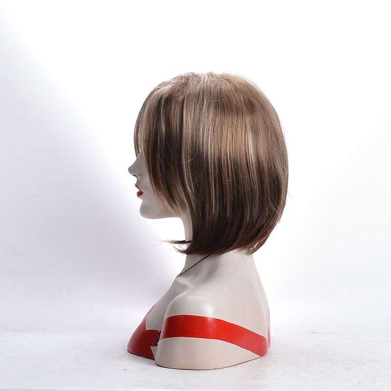 Straight Bob Wig Synthetic Heat Resistant Side Part Wig