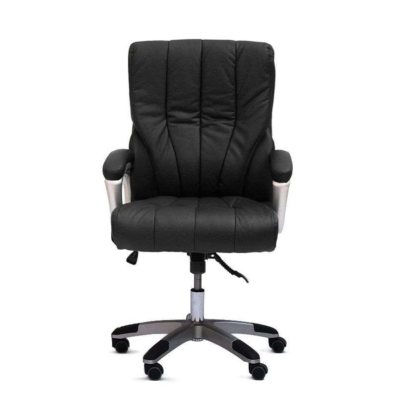 Medium-Back Executive PU Leather Adjustable Height Office Chair -Black or White