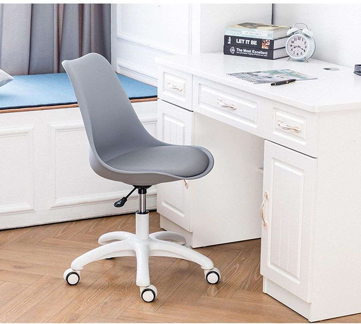 Modern Stylish Office Desk Chairs- 4 Pack - Grey