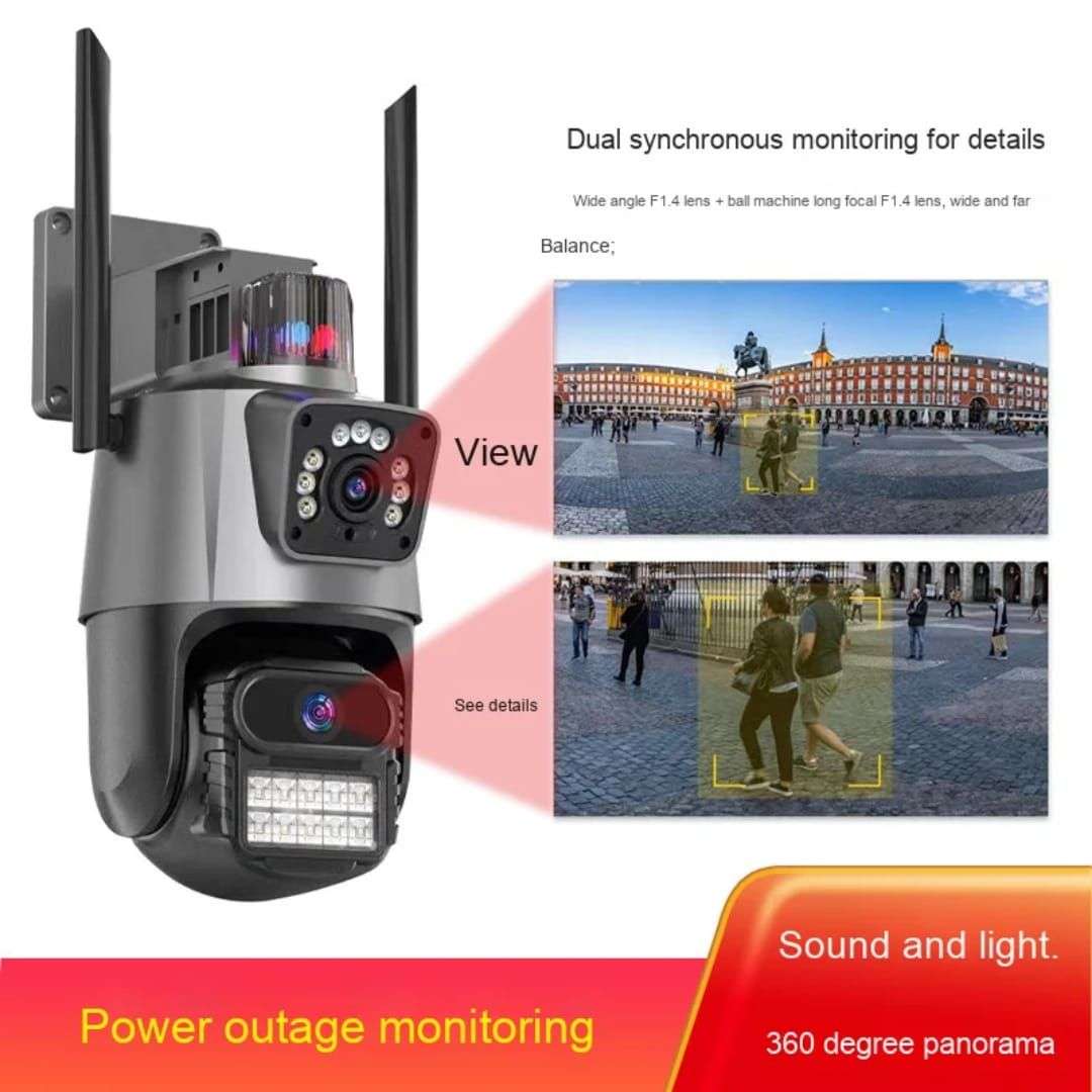 8K Ultra HD Dual-Lens Screen Camera System with 4x Zoom, Two-Way Audio & AI Tracking