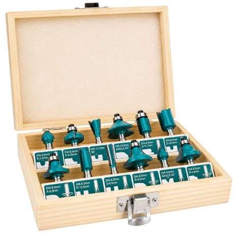 Total tools - 12 Pce Assorted Router Bit Set (6mm) in Storage Case - Total tools - 12 Pce Assorte...