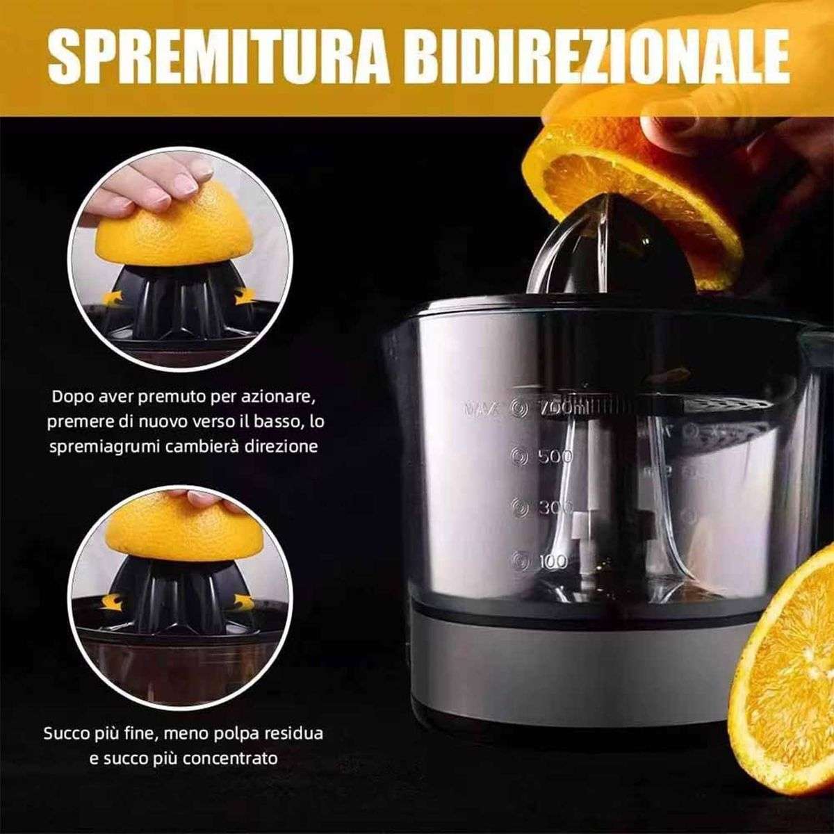 Lumabella B-1007 Citrus Juicer 700ml Plastic Juicer Kitchen Tool Set
