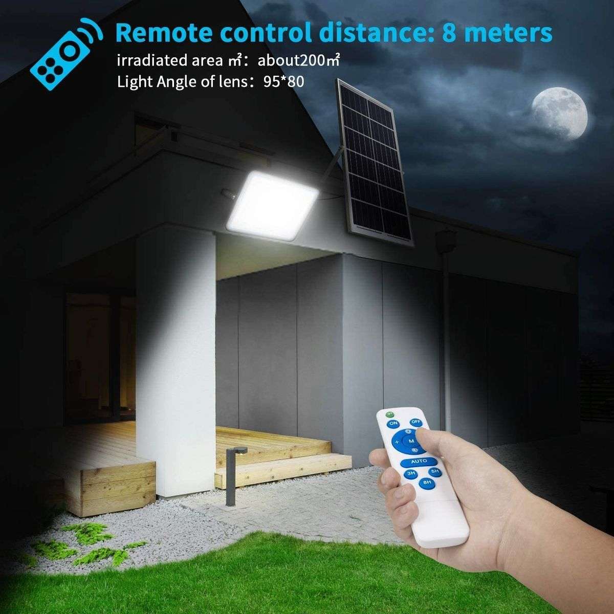 200w Premium LeD Solar Flood Light with Remote-4 Pack