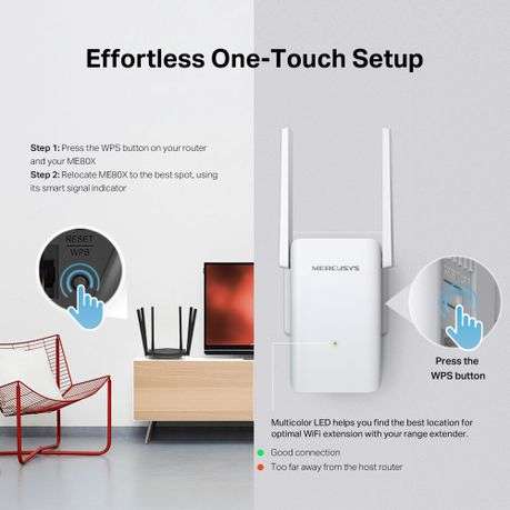 Mercusys - ME80X AX3000 Wi-Fi 6 Range Extender Dual Band - Mercusys - ME80X AX3000 Wi-Fi 6 Range ...