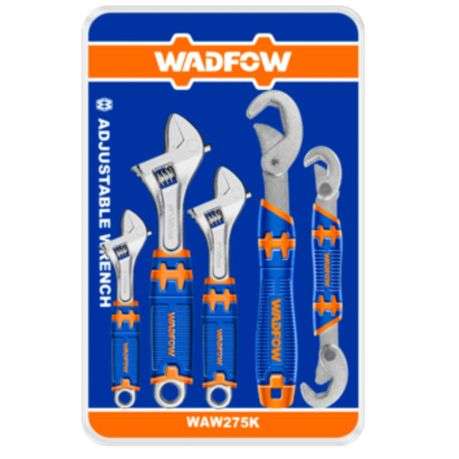 Wadfow - 5 Pieces Drop-Forged Adjustable Wrench Set - Wadfow - 5 Pieces Drop-Forged Adjustable Wr...