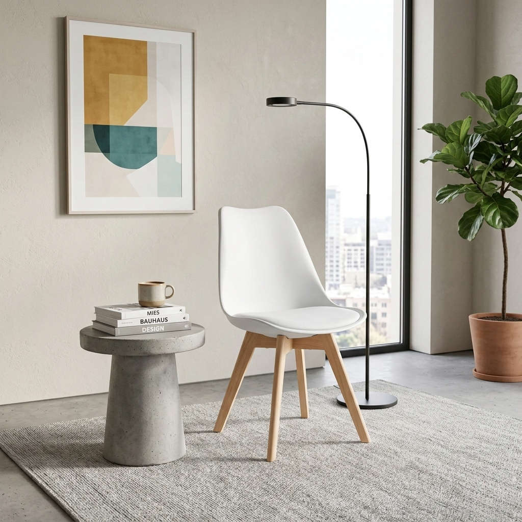 Modern Scandinavian Dining Chair - White- 2 Pack