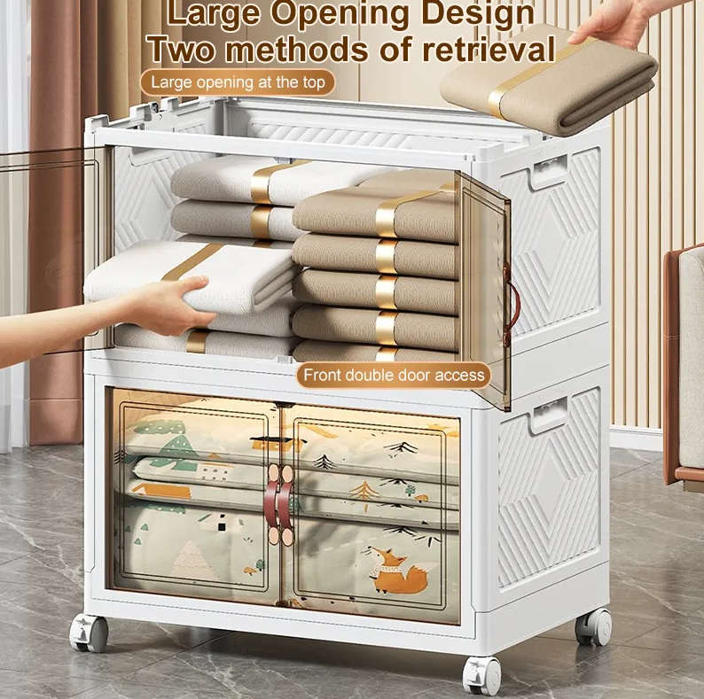 5-Layer Multi-Functional Stackable Cabinet Storage Box With Wheels