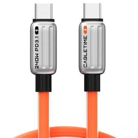 Cabletime - Fast 240W USB-C Charge Cable 2M for iPhone - Cabletime - Fast 240W USB-C Charge Cable...