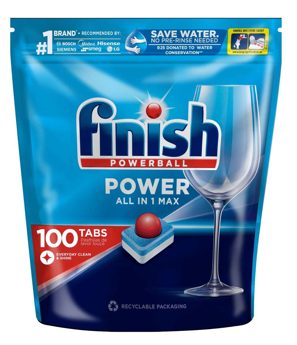 Finish 100's Auto Dishwashing All In One Max Tablets, Regular