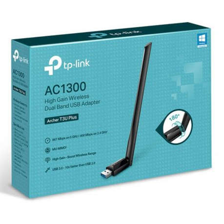 Tp-Link - Archer T3U Plus AC1300 High Gain Wireless Dual-Band USB Adapter - Tp-Link - Archer T3U ...