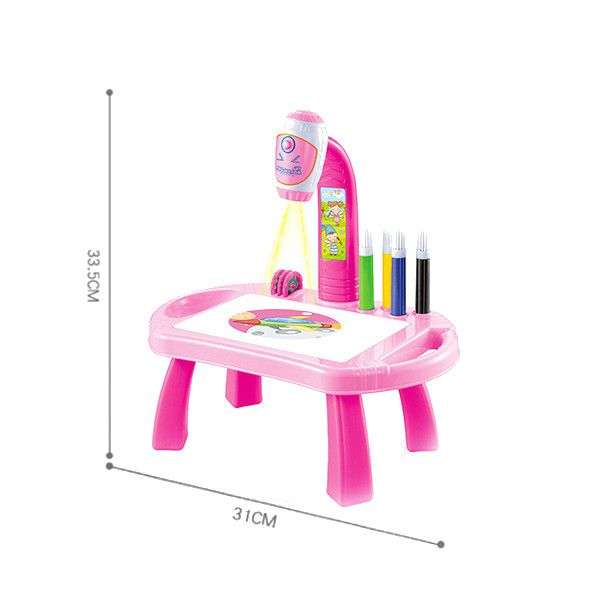 Olive Tree - Kids Learning Drawing Table With Smart Projector - Pink