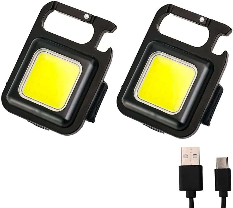 2 Pieces Small Portable Keyring LED Work Light 500 Lumen