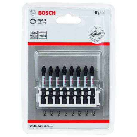 Impact Control Bit PZ 2, 50 mm, 8 pc - Impact Control Bit PZ 2, 50 mm, 8 pc