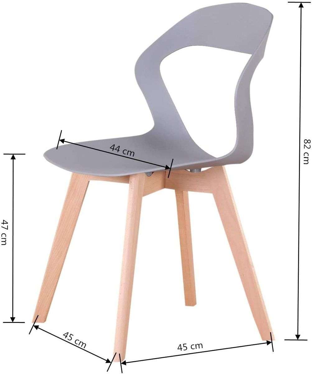 Plastic Kitchen Chair 6 Pack - Grey