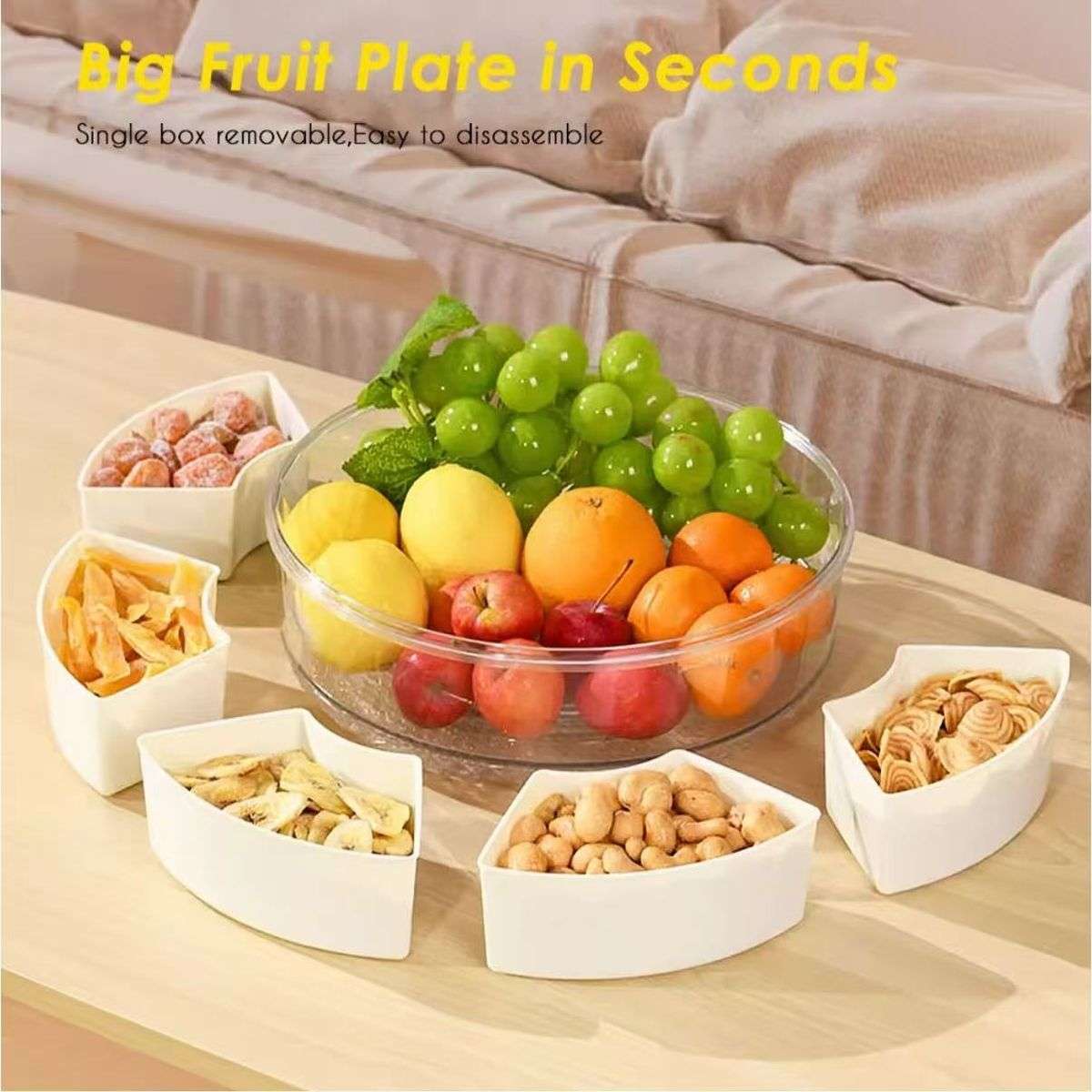 6 Compartments Spinning Food Storage Container Organizer