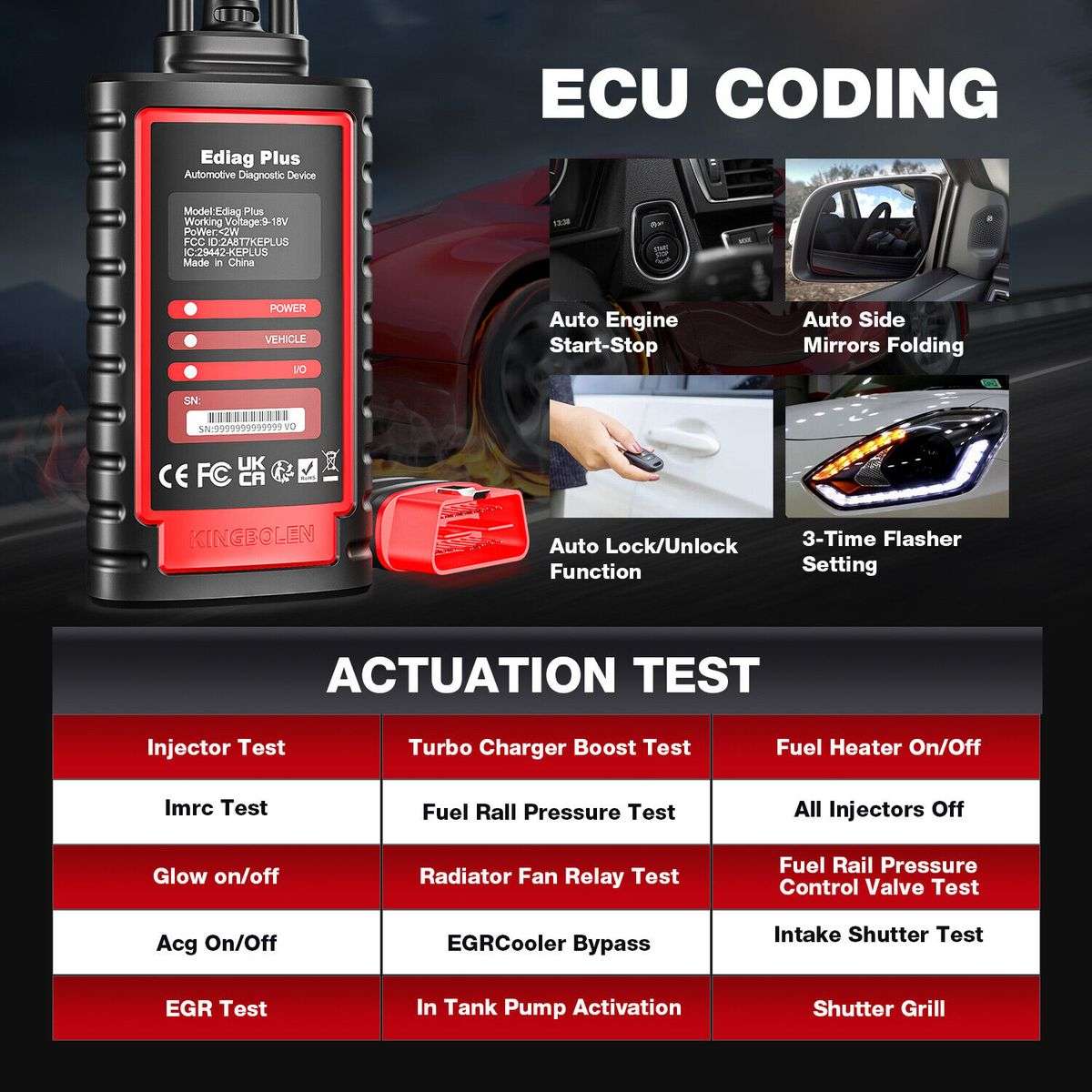KINGBOLEN Ediag Plus All Systems Bidirectional ECU Coding Diagnostic Tool - FREE DELIVERY