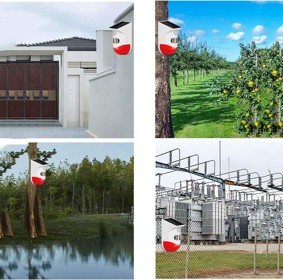 Advanced PIR Outdoor Solar Alarm with Remote Control-white