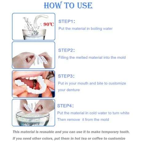 Upper and lower teeth silicone veneers