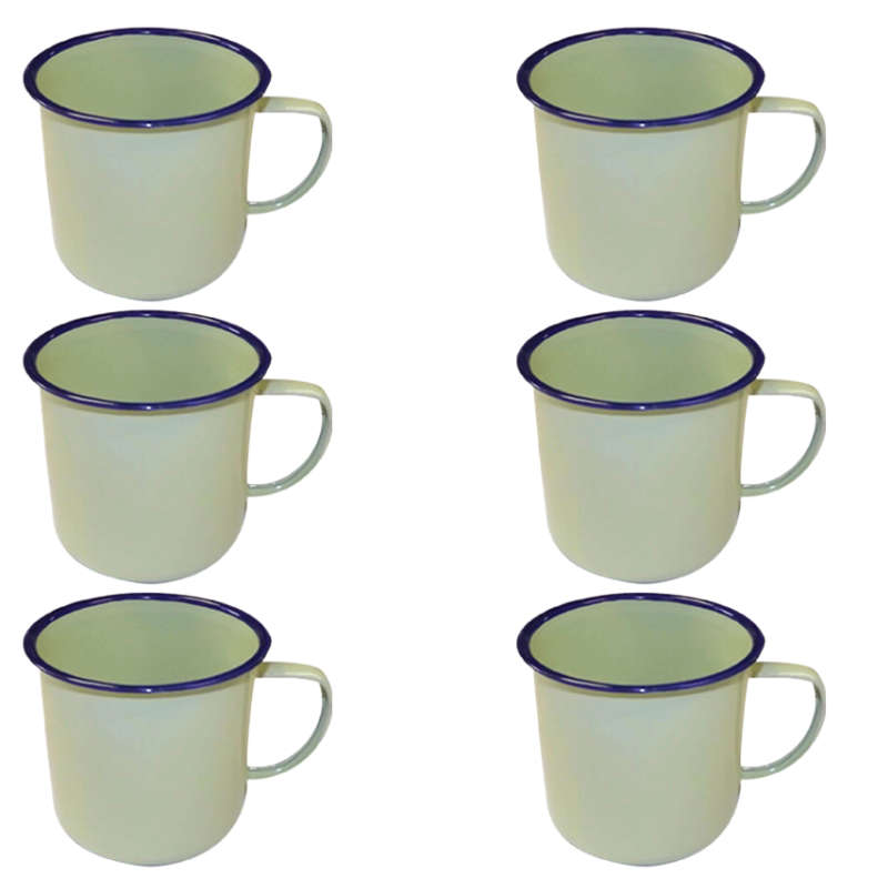 Camping Enamel Mugs (Set of 6) 10cmx9cm