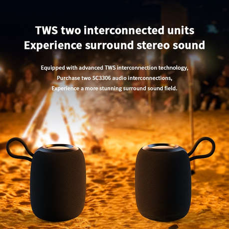 LENOVO - SC3306 - IPX7 Waterproof Speaker With Bass Boost Technology -Black