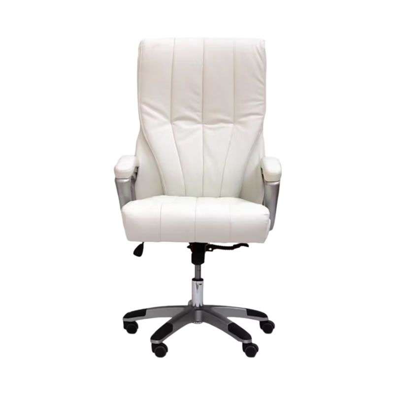 Medium-Back Executive PU Leather Adjustable Height Office Chair -Black or White