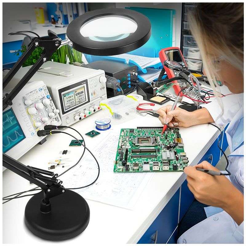 LED Light 10x Magnifying 5V 2A Glass Desk Light