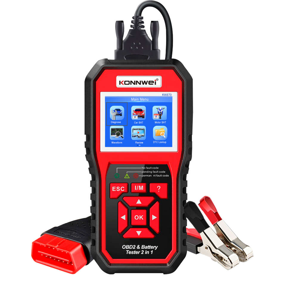KONNWEI KW870 OBD2 Car Auto Diagnostic Scan Tool & Battery Tester 2 in 1