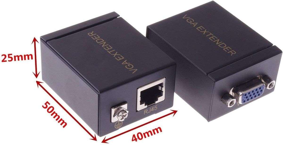 VGA Network Extender 60m Over RJ45 Cat Cat6 Network Cable