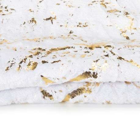 FLEECEX Metallic Plush Fleece Warm Winter Lightweight Blanket & Throw -150 x 200 cm - White