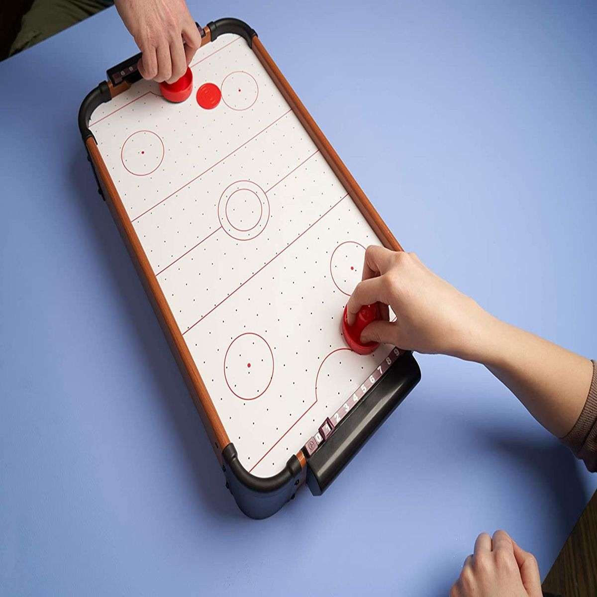 Classic mini tabletop air hockey family game