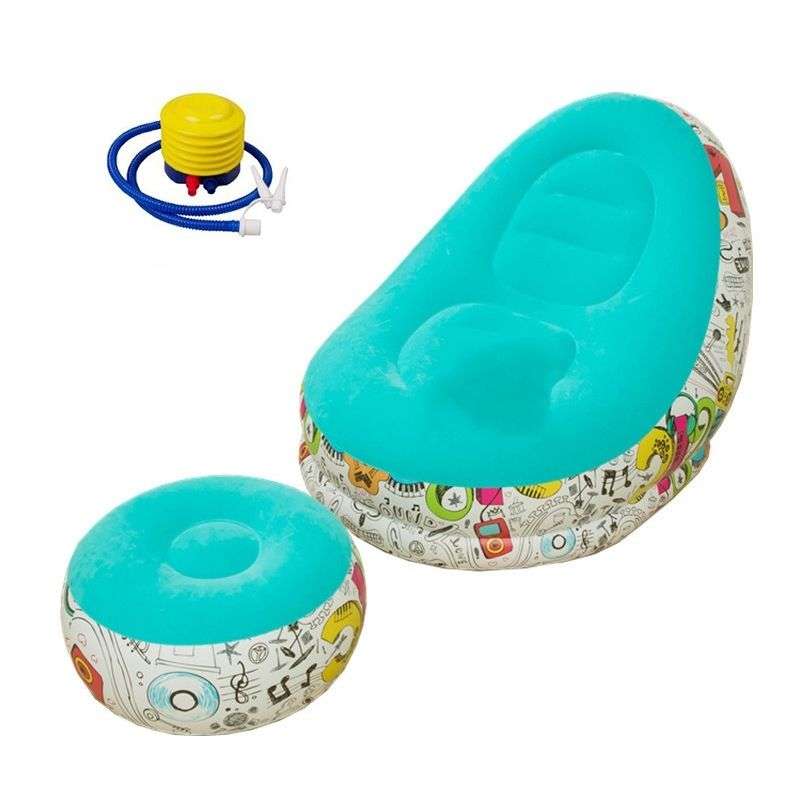 Inflatable Sofa With Footstool and air pump Sofa couch 3 piece  Set